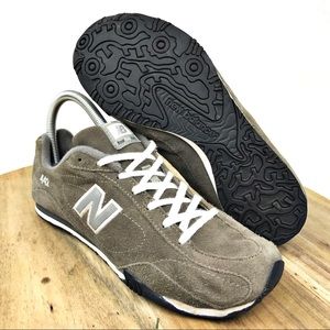 New Balance Women's Olive Suede Sneakers with White Accents